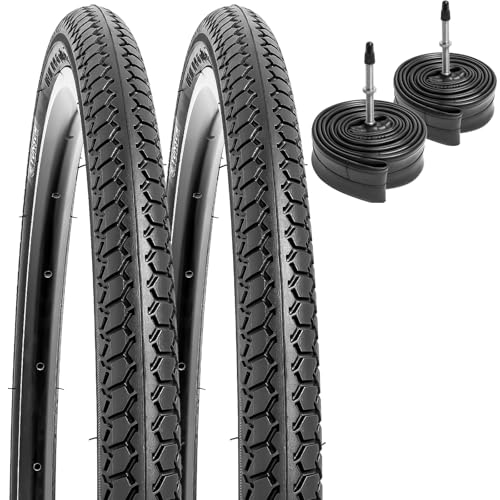YunSCM 2本セット,20x1 3/8 タイヤ,20x1 3/8 37-451自転車タイヤ+ チューブ 肉厚 仏式バルブ60mm+タイヤレバー,適用 20インチ 1 3/8 ロードバイ、車椅子,Y-003