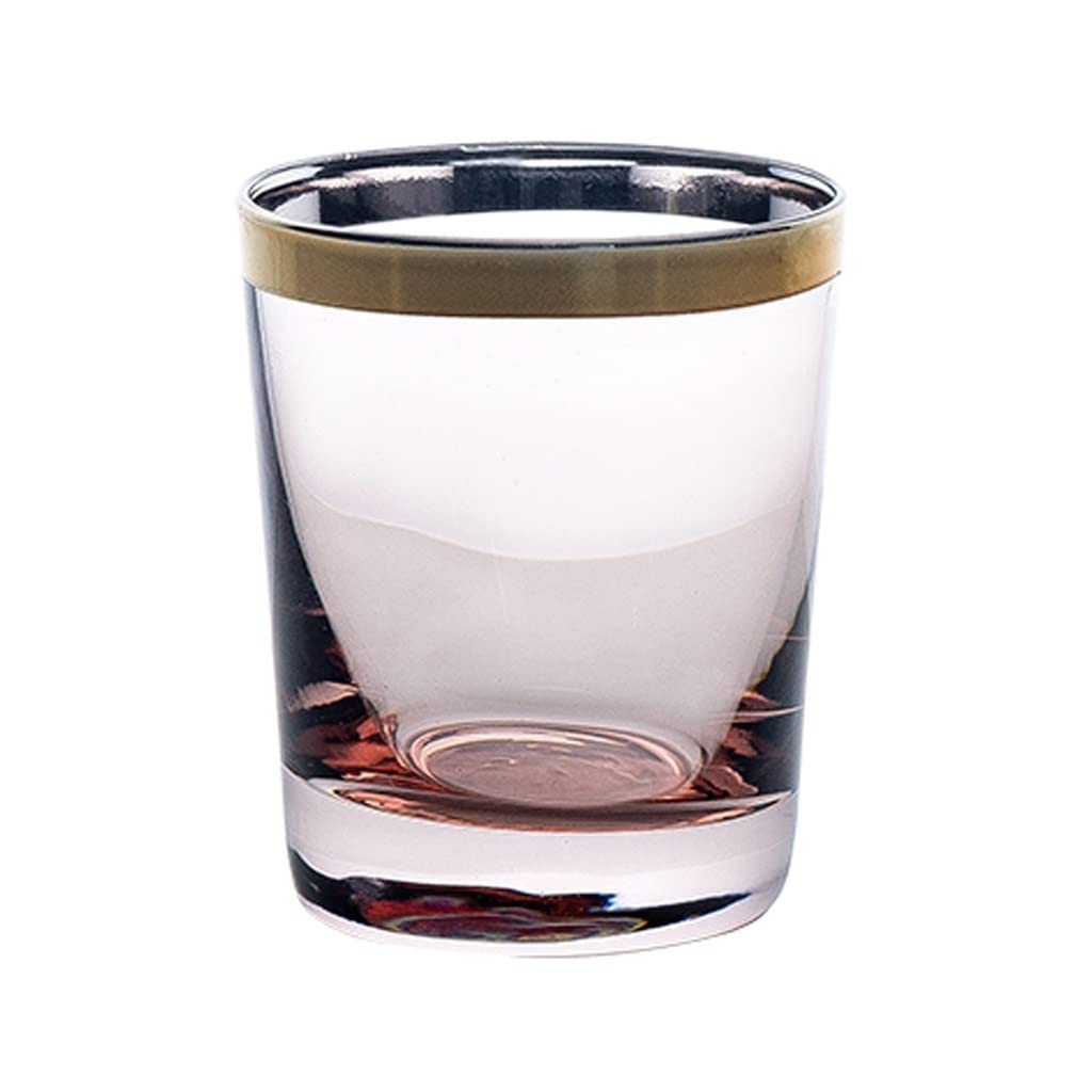 Vasos de whisky de vidrio reutilizables de 19oz en oro rosa para bar y agua