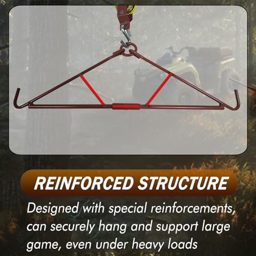 Atflbox Game Hoist Gambrel with 700LB Capacity Deer Hanger and Elk Dual Pulley Hoist Lift System, Hunting Game Hanging Kit for Deer Butcher and Skinning, Deer Hunting Accessories Gifts for Men