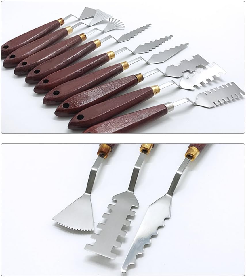 Couteau à palette, ensemble de spatules en acier inoxydable, couteaux à palette de peinture, ensemble d'outils d'art for effets spéciaux FX dans la peinture à l'huile ou les peintures à mélanger acryl