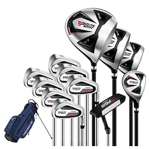 PGM Men's Complete Golf Club Sets - 12 Pieces - 3 Wood (#1,3,5), 1 Hybrid (#4H), 6 Irons(#5,6,7,8,9,PW), 1 Sand Wedge (55°), 1 Putter - Golf Stand Bag - MTG051-4
