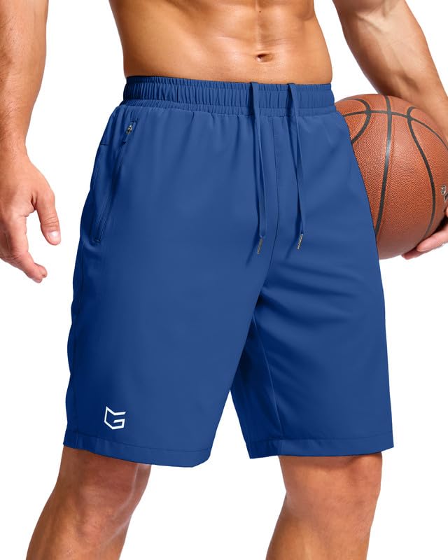 Image of G Gradual Men's Athletic Running Shorts with Zipper Pockets Quick Dry 7 inch / 5 inch / 9 inch Workout Gym Shorts for Basketball Hiking