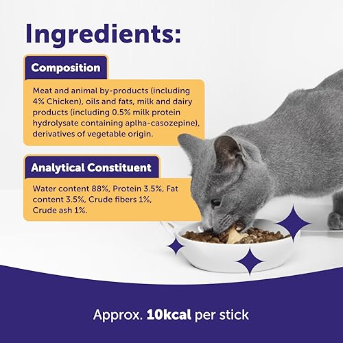 Happy Snack by FELIWAY Delicious Calming Creamy Cat Treats, 24 snack sticks - Helps cats feel calmer and promotes bonding
