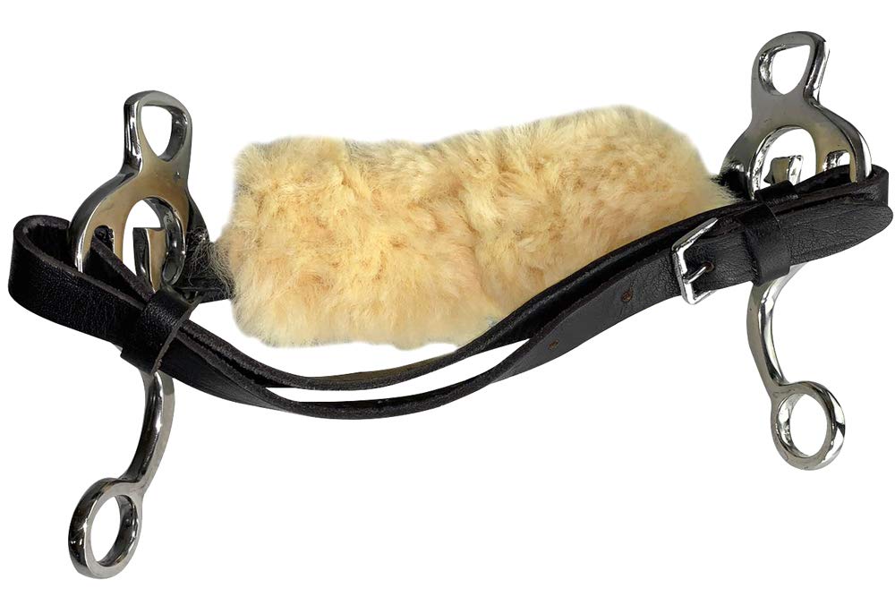HILASON Horse Hackamore Stainless Steel W/Padded Fur Leather Cover
