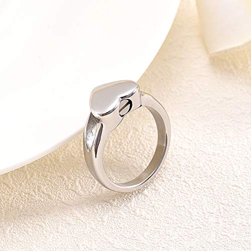 Simple Heart Cremation Urn Ring for Ashes Hold Loved Ones Ashes Memorial Jewelry for Funeral Keepsake Gift2