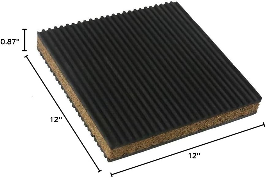 18310 Cork & Rubber Anti Vibration Pads, Cork Isolation Pads (12"x12"x7/8")