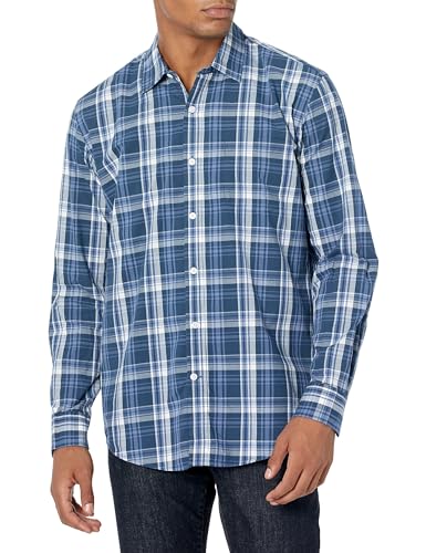 Image of Amazon Essentials Men's Regular-Fit Long-Sleeve Casual Poplin Shirt, Button Front, Business Casual, Collared