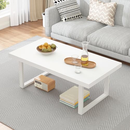 IBF 100 cm Weiß Industrial Couchtisch Wohnzimmertisch Sofatisch – Ansicht 1