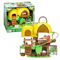 Klorofil – Tropisches Haus Miniaturwelt – Ab 18 Monaten – Schlafzimmer, Küche, Badezimmer, Seilbahn – Pop Up, Spiegel, Fruchtrad – 1 Figur inklusive – Geschenkidee Kinderspielzeug – Mädchen Junge