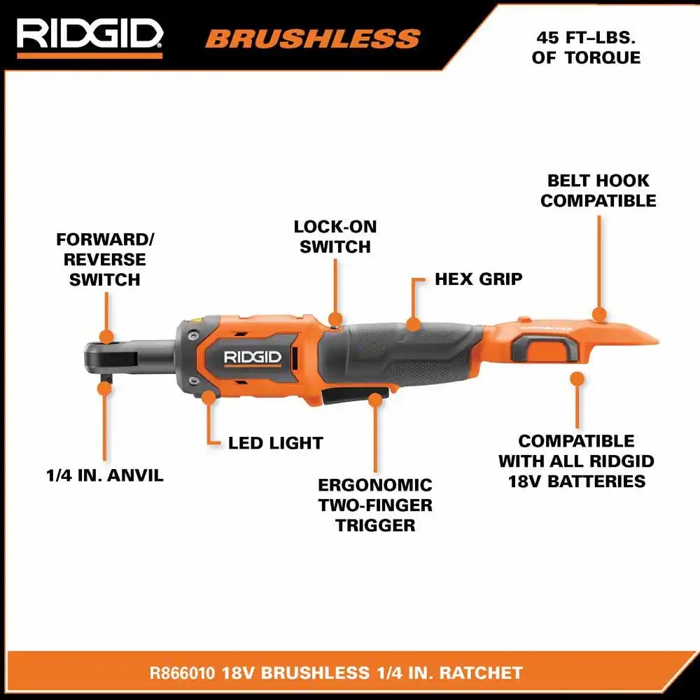 Pacroban 18V Brushless Ratchet - Cordless Power -2