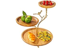 Gold Oak Branch Snack Bowl Stand