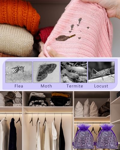 Image of 26 Pack French Lavender Sachet Bags, 100% Natural French Potpourri Dried Lavender Sachets for Drawers and Closets, Strong Smell Fragrance Fresh Scents Home