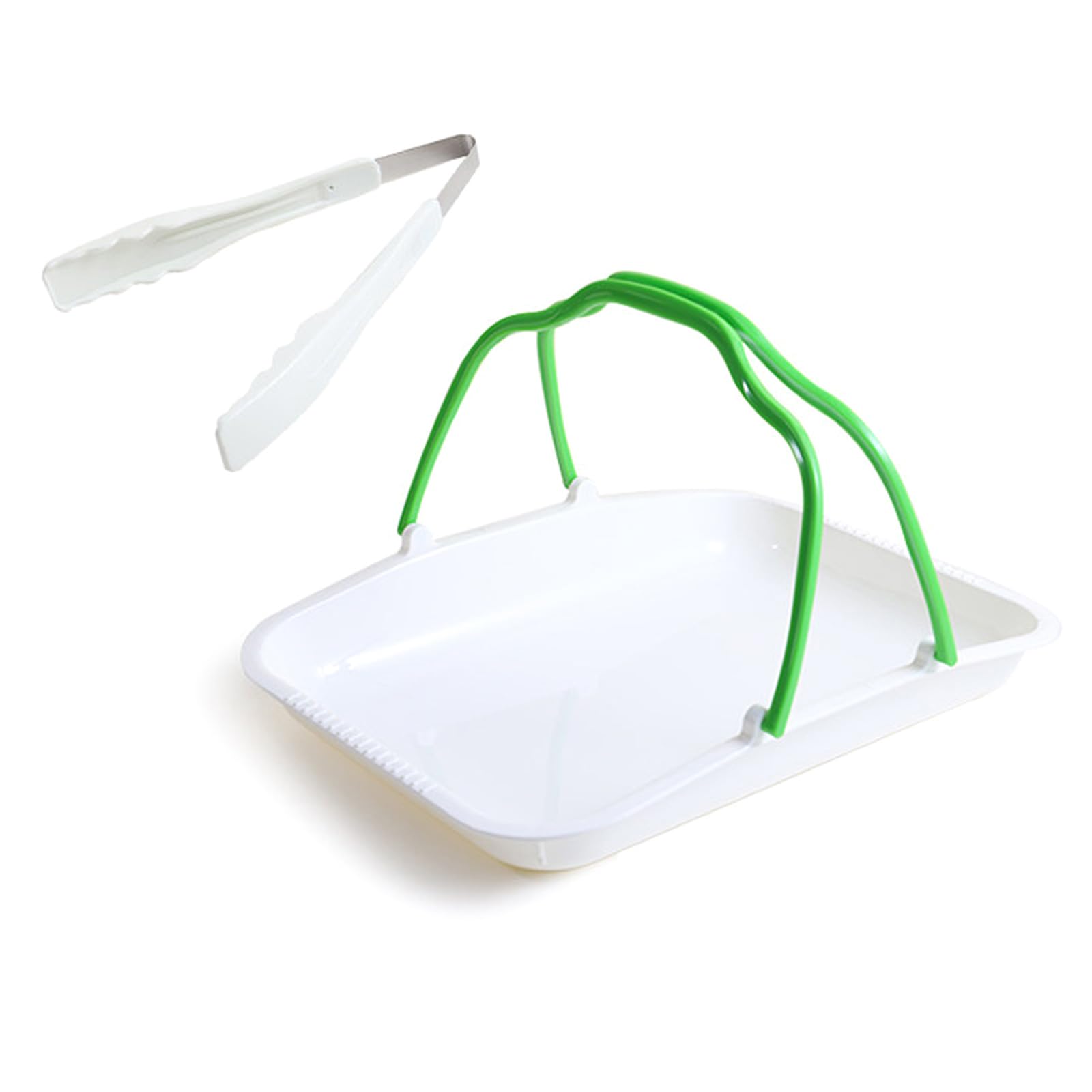 TQUXNGA Food Tongs with Storage Tray for Kitchen Barbecue and Serving Serving Plate for Home Restaurants Thickened Food Tongs