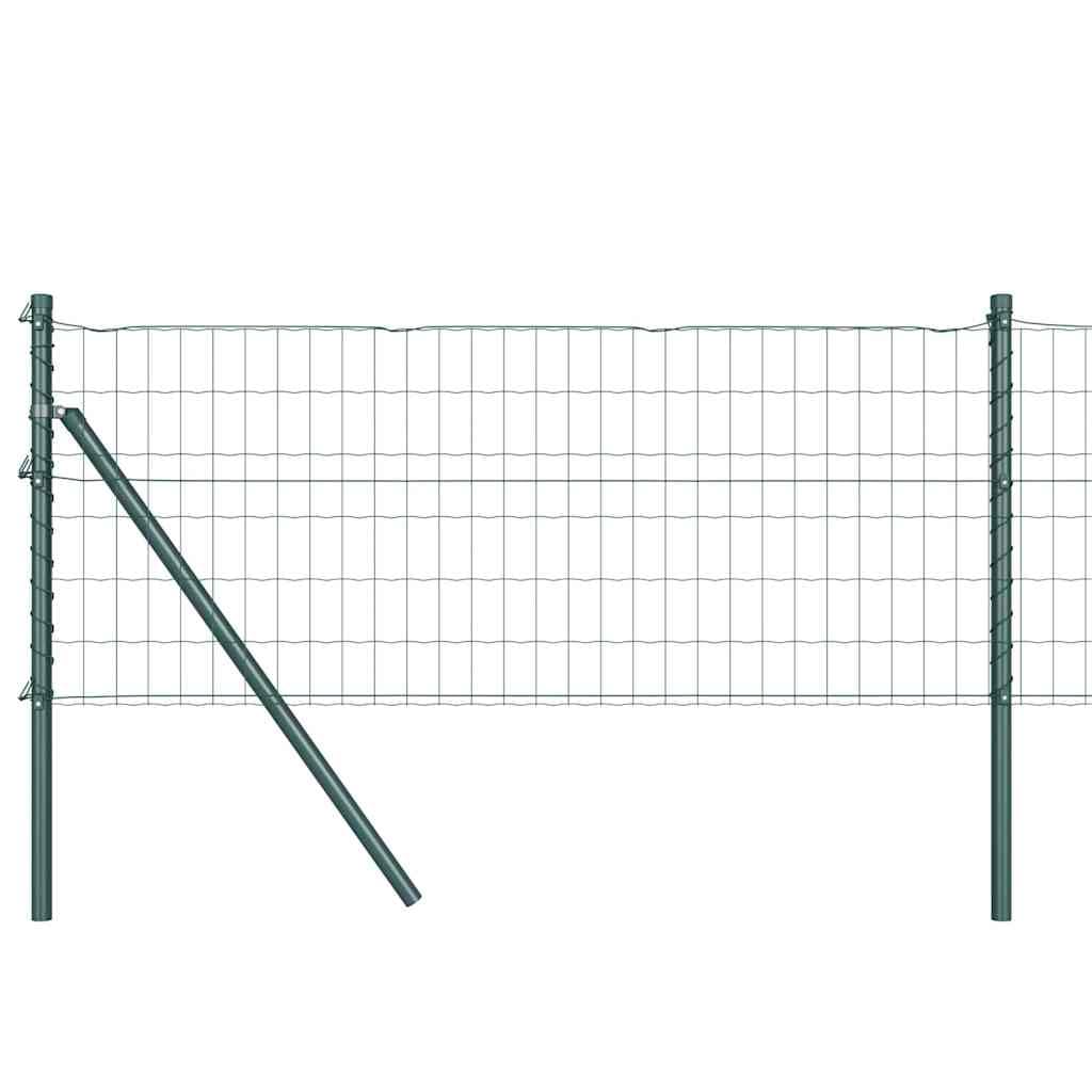 Steel Fence Panel with Post 0.6 x 25 m Green Outdoor Garden Boundary PVC Coated Weather Resistant Modern Design for Backyard Patio Pet Area Enclosure