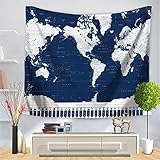 World Map Tapestry for Bedroom Aesthetic Map Tapestry Wall Hanging World History Classroom...