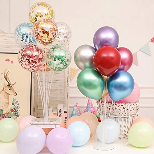 Langxun 6 Set 28" Height Table Balloon Stand Kit For Birthday Party Decorations And Wedding Decorations, Happy Birthday Balloons Decorations For Party And Christmas Balloon Decorations #TOP6