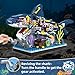 Shark Building Block Set, Mechanical Rotatable Animal Shark Toys, Birthday Gifts for Kids Boys Girls Ages 6+, Shark Fish Building Home Office Decor