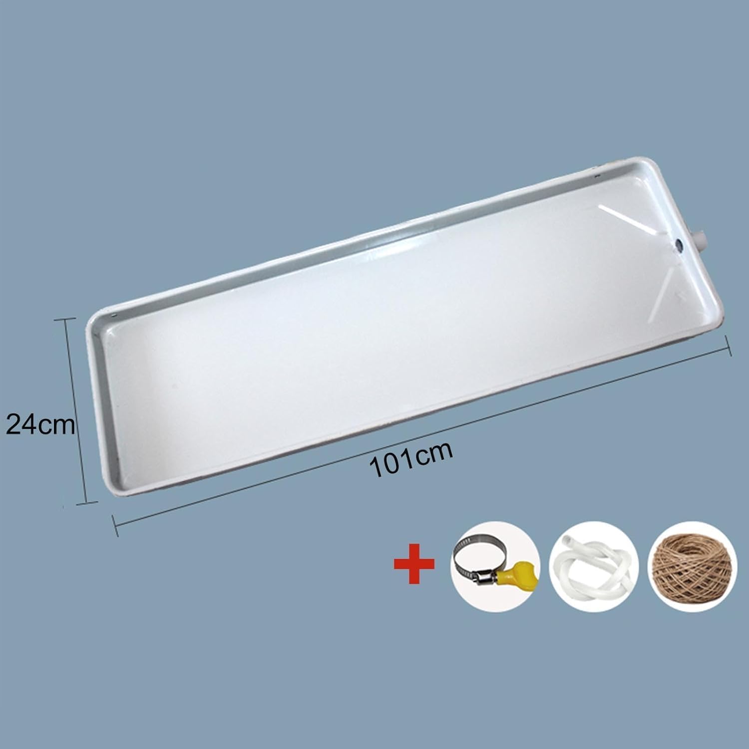 Bandeja De Goteo para Aire Acondicionado con Tubo De Drenaje - Kit De Bandeja De Drenaje De Condensado para Aires Acondicionados, Colector De Agua con Orificio De 111×24cm