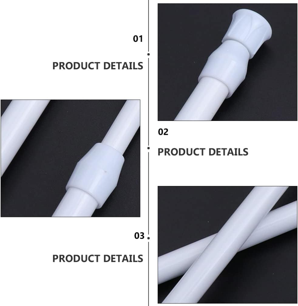 2pcs Telescopic Rod Closet Hanger Pole Telescopic Cupboard Rod Clothes Curtain Door Curtain Adjustable Clothing Rail Nail- Tension Pole Multipurpose Closet