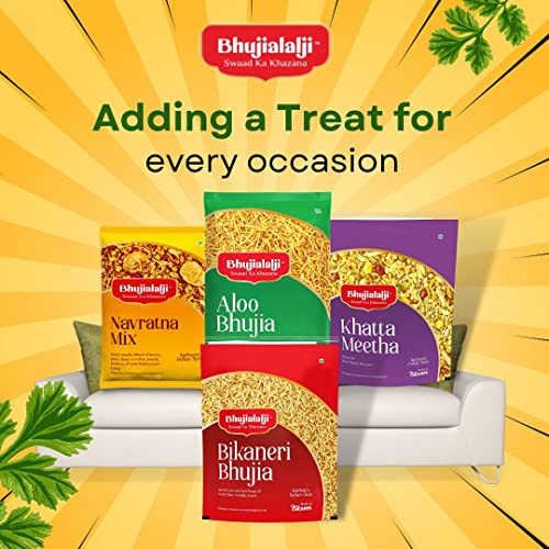 Image of Bhujialalji Khatta Meetha, Navratna Mix (Combo pack of 2) 2kg | Rajasthani Namkeen | indian Spices | Indian Tea Time Fresh & Mixture | Ready to eat.