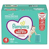 Diapers Size 4, 144 Count - Pampers Pull On Cruisers 360° Fit Disposable Baby Diapers with Stretchy Waistband, ONE Month Supply (Packaging May Vary)
