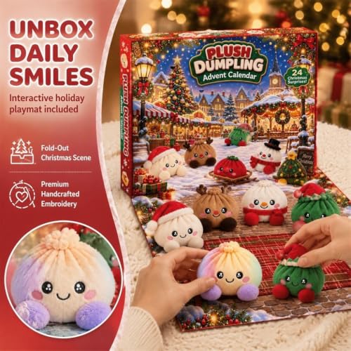 Christmas Plush Dumpling Advent Calendar 2026, 24 Days Countdown Calendar, Festive Holiday Gift Adults - image 8