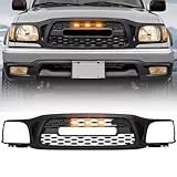 DVKUO Front Grill Compatible with 2001-2004 Tacoma TRD Style Front Grill Replacement ABS Bumper Grille with Letters and LED Lights