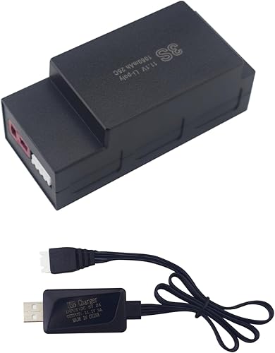 sea jump Batería Lipo de 11.1 V 1050 mAh 25C 3S con enchufe T y cable de carga USB adecuado para MJX H16 H16P H16E H16GT H16BM H16PL 14301 RC Car