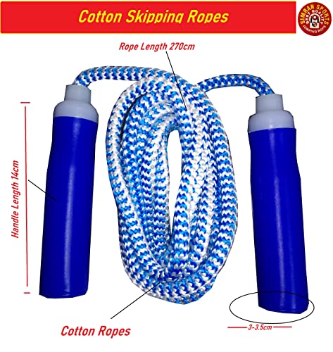 Image of Simran Sports Cotton Rope Fitness Skipping Rope Blue