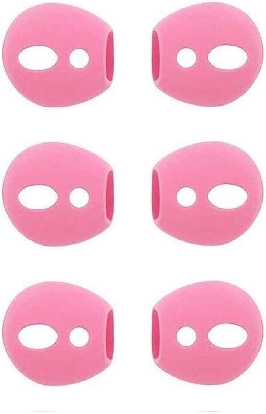 Anti-Slip Earuds Cover Silicone Compatible with AirPods 1st gen and 2nd gen, Fit in The Charging Case, 3 Pairs Pink