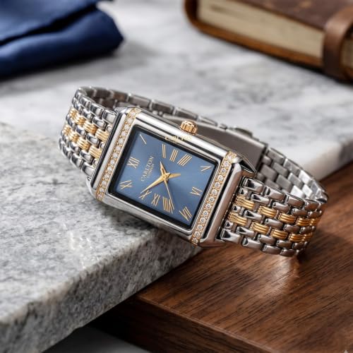 Image of Carlton London Women Amara Analog Watch, Rectangle Dial, Stainless Steel Strap, Quartz Movement, 30M Water Resistant, Casual Wear