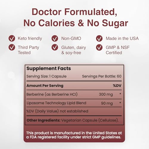 Rho Nutrition Liposomal Berberine Capsules - Ultra High Absorption Supplement – Supports Immune Function, Gut Health and Metabolic and Cardiovascular Health (60 Capsules) - Image 7