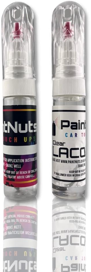 PaintNuts Touch Up Paint suitable for FORD Weiss Mit Perl Effekt 2-in-1 Touch Up Pen & Clear Lacquer