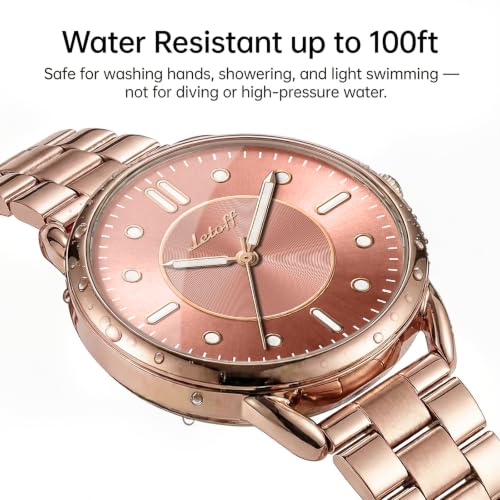Image of Letoff Vintage Mature Women Watch, Sophisticated Ladies Wrist Watch, Magnetic Strap, Stainless Steel 3ATM Waterproof Quartz Analog Watch