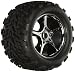 Traxxas 5374X Talon Tires Pre-Glued On Gemini Black-Chrome Wheels, TSM rated, 17mm hubs (pair)