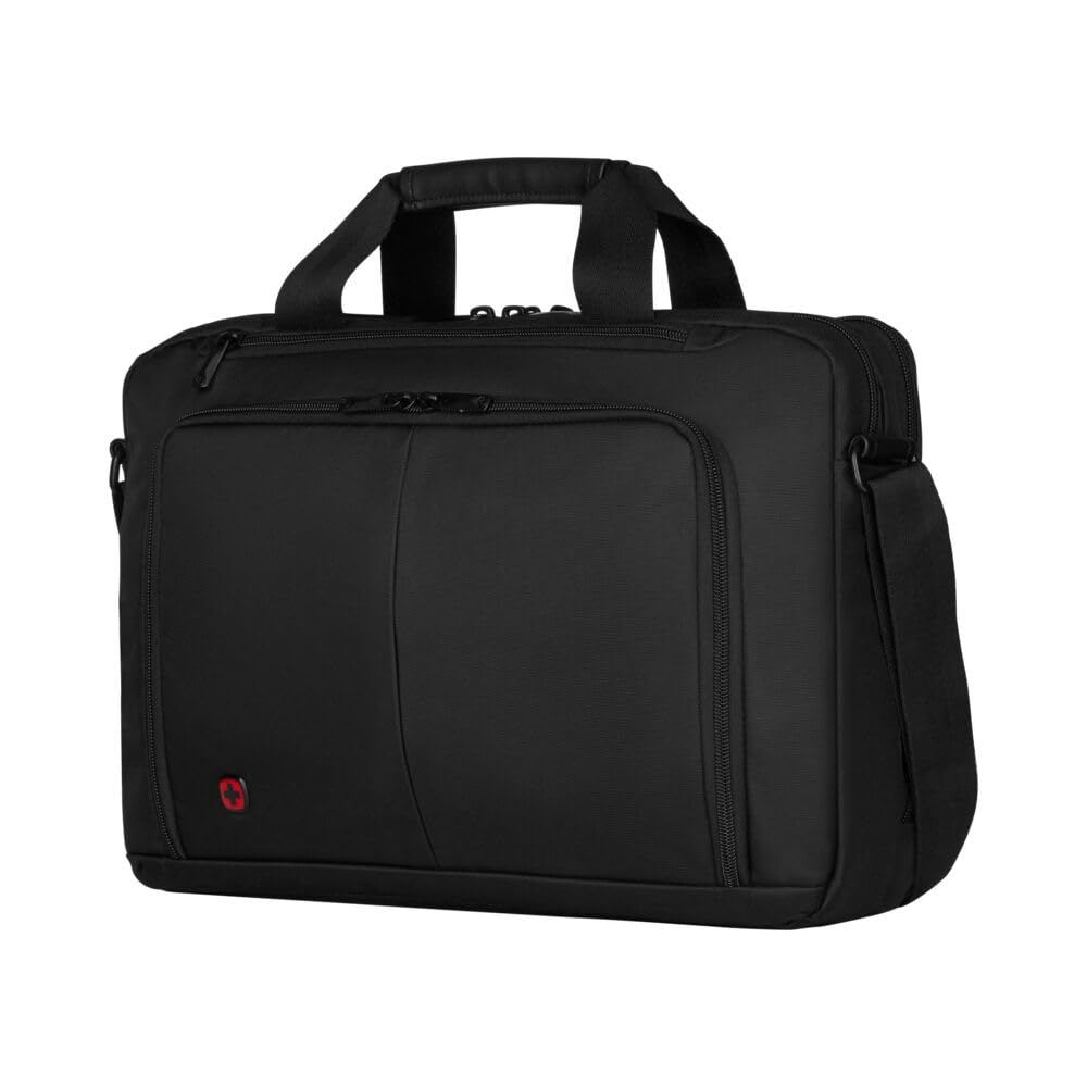 WENGER Borsa Porta PC Source a Tracolla, Notebook 16”, Tasca per Tablet fino a 10’’, Cartella, Scomparti, 8 l, Uomo Donna, Ufficio, Viaggi di lavoro, Università, Nero, 601066