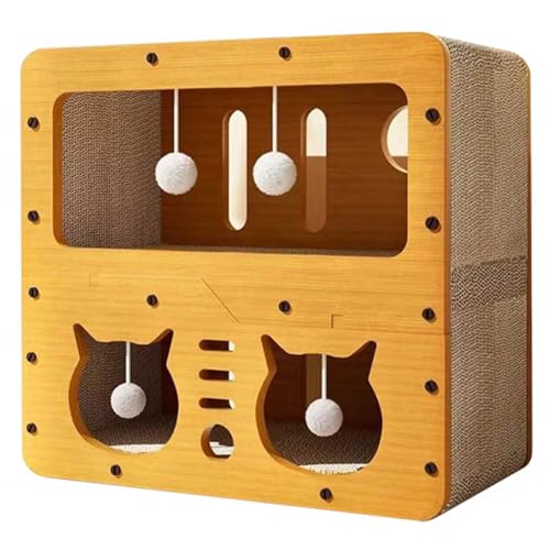 猫爪研ぎ ハウス 2段 キャット 爪研ぎ ハウス 階段 大型 猫 ダンボールハウス おしゃれ 猫 爪研ぎ 段ボール 大きめ 猫ハウス 四季対応 猫 爪研ぎベッド 屋内 猫 ダンボール キャットハウス 隠れ家 耐久性 高密度 家具傷防止 運動不足改善