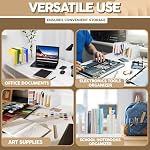 Organisateur de fichiers de bureau, Organisateur du courrier, 7 Compartiments Office File Sorter, pour un accès facile à vos fichiers, factures, lettres et plus - 4.5" Hauteur x 8.8" Largeur x 5.5" Profondeur - Blanc, Éco-Amis