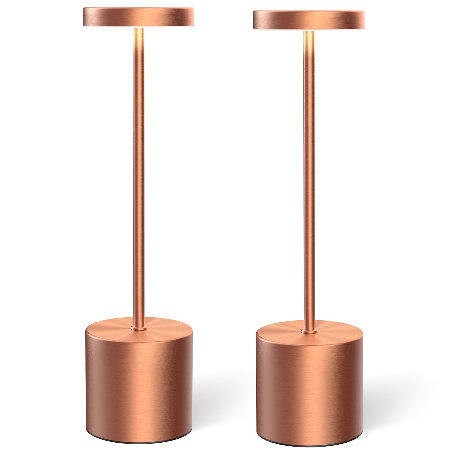 Rose Gold Cordless Table Lamps Set of 2, Battery Operated Rechargeable LED Lamps with Touch Control, 3 Color Temperatures, 5000mAh Dimmable Wireless Portable Lamp for Bedroom Nightstand Living Room โ image 1