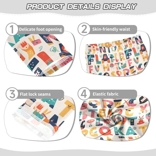 KLL Scandinavian Style Alphabet Toddler Girls' Cotton Leggings Casual High Waisted Yoga Pants Sports3