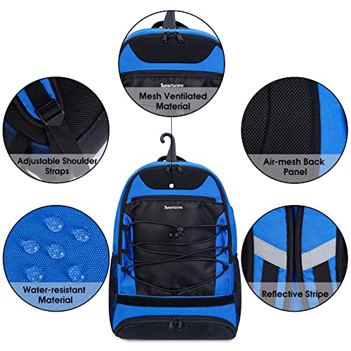 Baseball Backpack, Sports Bag For T-Ball & Softball Equipment, Bat & Glove Holder Backpack With Helmet & Shoe Compartments For Adult, Blue #TOP5