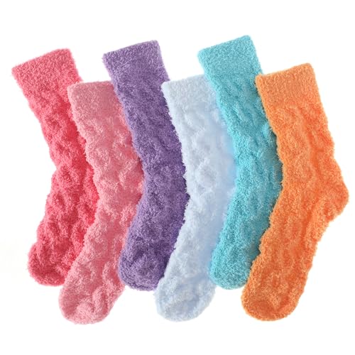 Image of Womens Fluffy Fuzzy Socks,Winter Cozy Soft Warm Socks Gifts for Womens | Soft Comfortable Warm Womens Fluffy Fuzzy Socks