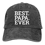 KZEMATLI Unisex Best Papa Ever Denim Hat Adjustable Washed Dyed Cotton Dad Baseball Caps