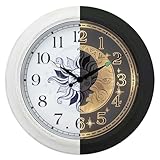 OCEST Metall Großes Nachtlicht Außenuhr Wasserdicht, 15 Zoll Leise Outdoor Indoor Uhr Beleuchtete Wanduhr Batteriebetrieben für Garten Pool Terrasse Wohnzimmer Dekorativ