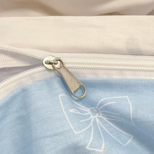 Housse de couette réversible microfibre zippée avec nœud papillon noir - 8