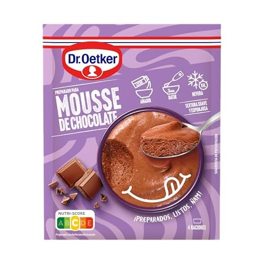 DR. OETKER Mousse de Chocolate, Preparado para Mousse de Chocolate - Estuche con Mezcla Preparada para Mousse Sabor Chocolate 73g (Cantidad 4 Raciones)