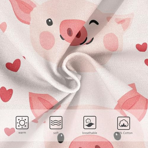 Wusikd Cute Pig Face Boys' Underwear Cotton Pink Hearts Boys Briefs Soft Toddler Underwear 2T3