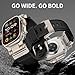 FOAMUNOC Rugged Band Compatible with Apple Watch Ultra 3/2/1 Band 49mm/46mm/45mm/44mm/42mm, Metal Connector with Strap for iWatch Ultra Series 11/10/9/8/7/6/SE3/SE2/SE/5/4/3/2/1, Black/Titanium