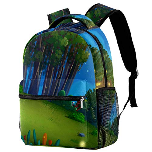 Mochila para portátil de viaje de la selva nocturna  casual  duradera  para hombres