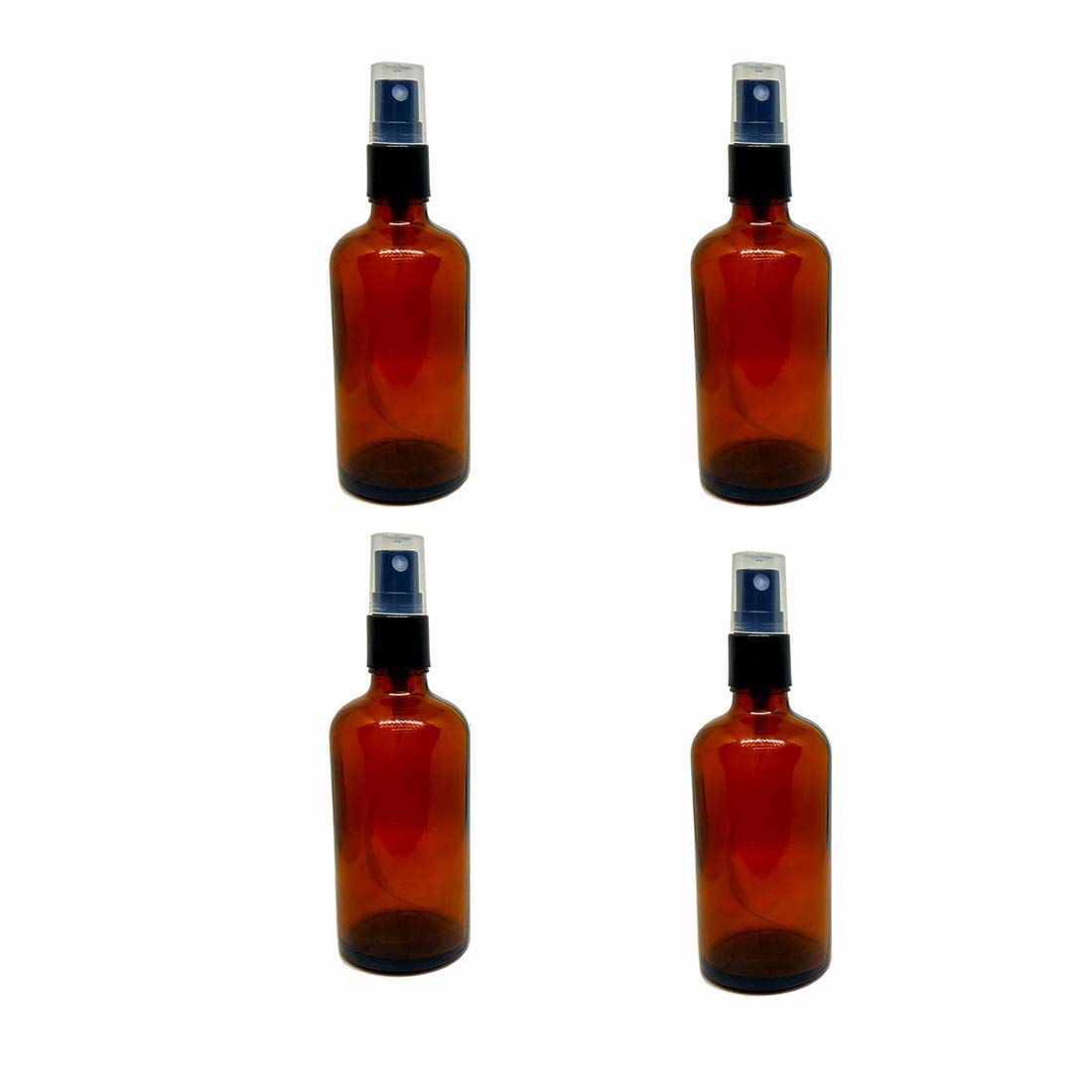 50ML Multipurpose Refillable Amber Glass Round Bottle with Black Mist Spray Pump, Empty Spray Bottle for DIY Perfume,Essential Oils,Hand Sanitizer,Aromatic Water,Beauty Products,50ML,Amber,Set of 4PCS-image-20